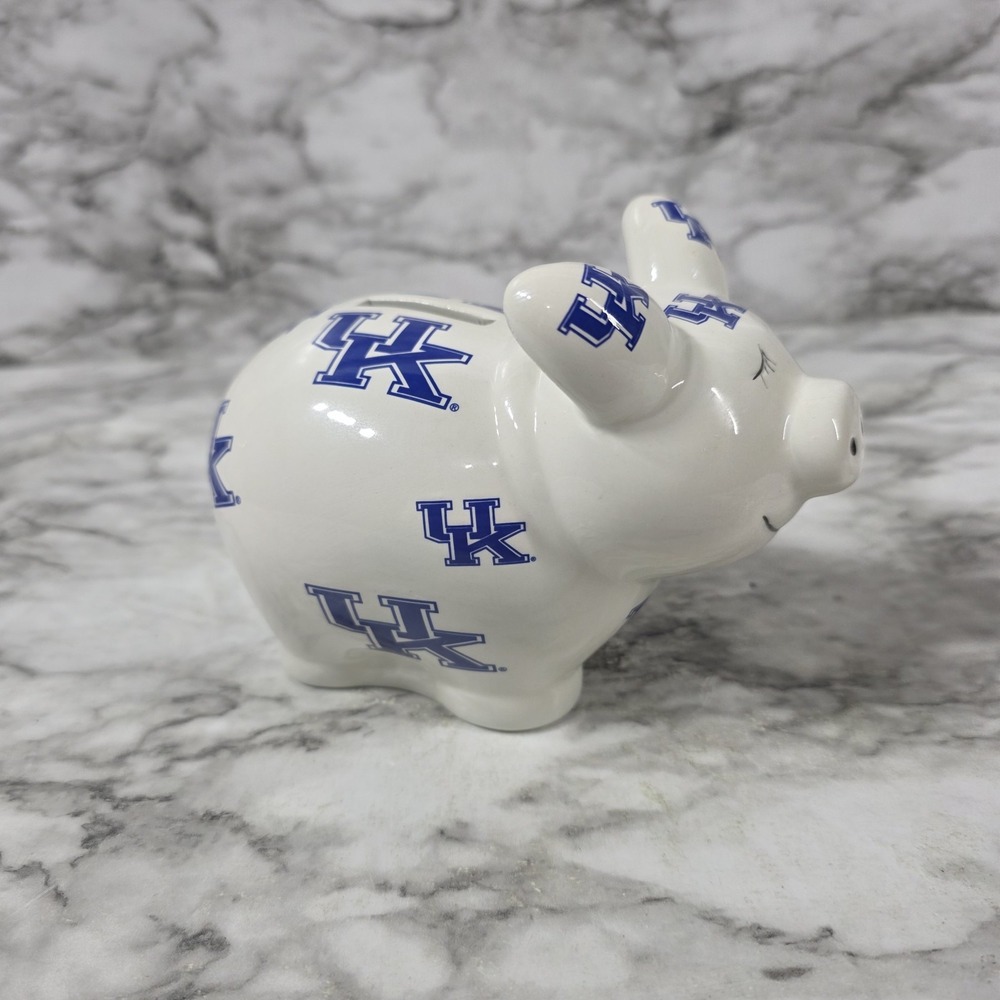 University Of Kentucky Wildcats Piggy Bank UK Logo All Over Ceramic w/ Stopper